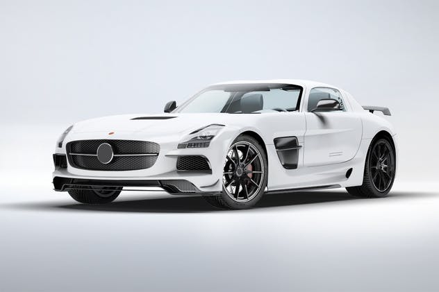 超级豪华跑车梅赛德斯SLS AMG样机模板 Supercar Mercedes SLS AMG Mock-Up插图(2)