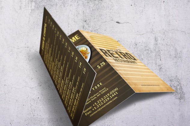 80年代复古西餐菜单PSD模板 80s Retro Menu Bundle US Letter & A4插图(8)