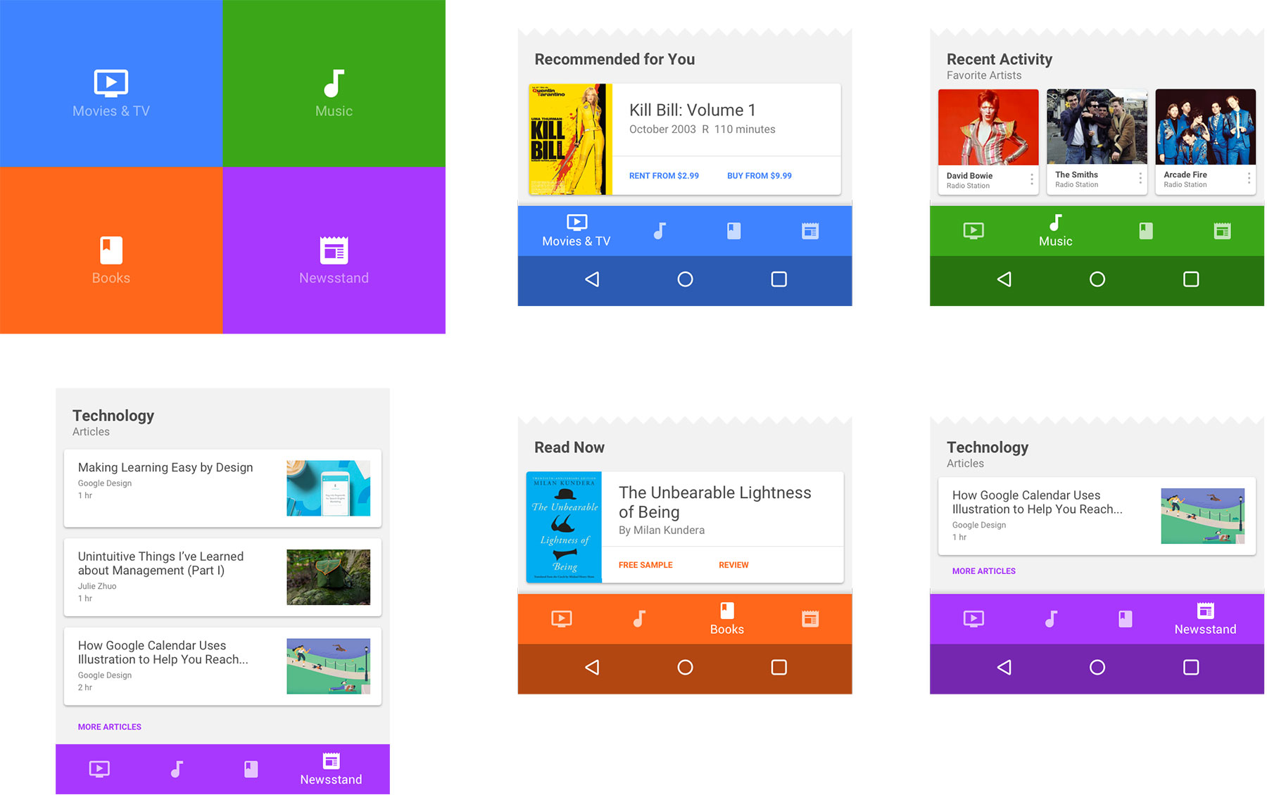 4 枚 Android N 底部导航