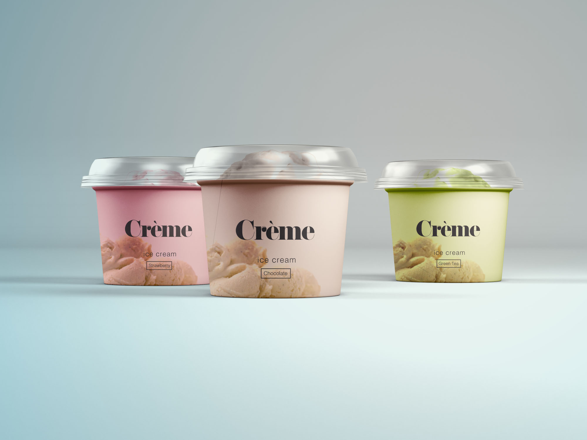 迷你冰淇淋杯外观设计图样机PSD模板 Mini Ice Cream Cup Mockups – PSD插图(1)