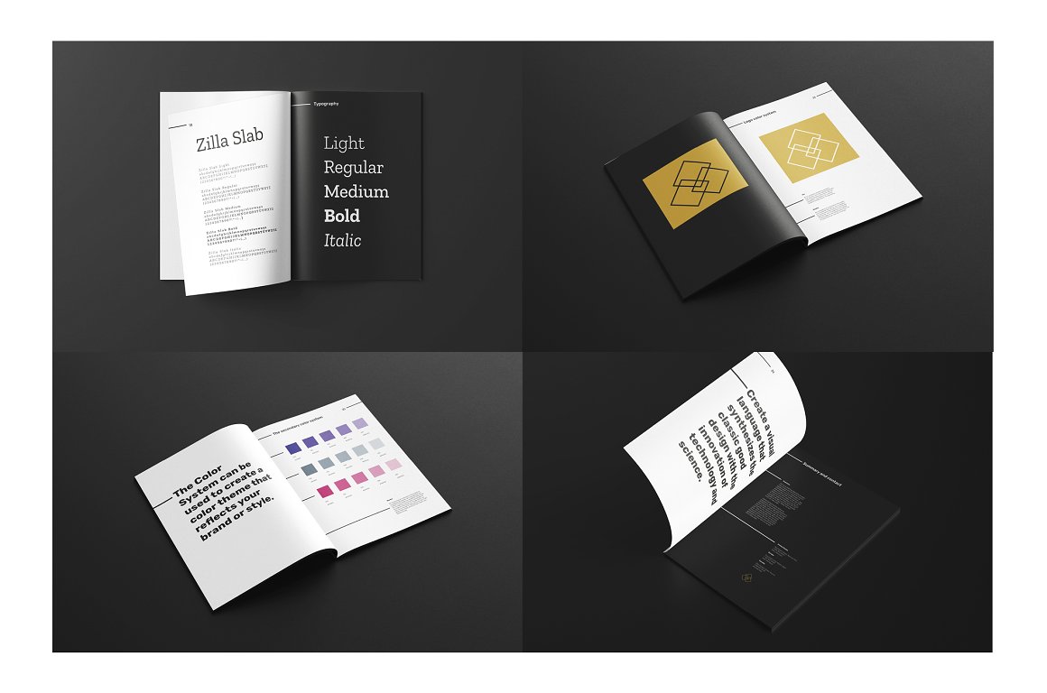 黑白极简主义现代品牌手册插图(7)