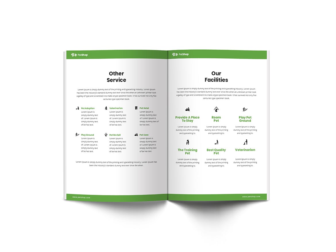 A4纸尺寸宠物医院/宠物店简介画册设计模板 Pet Shop A4 Brochure Template插图(9)