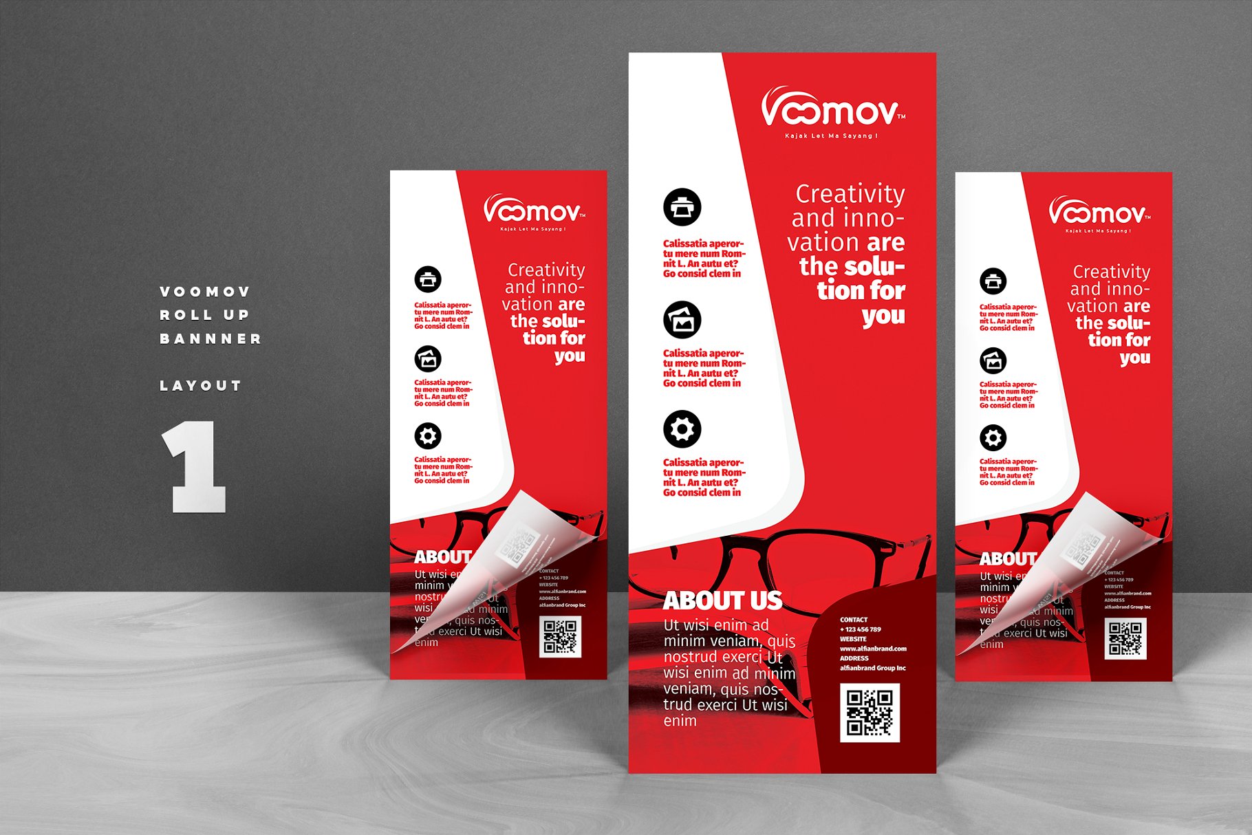 公司品牌广告宣传X展架模板 Corporate Roll-up or Banner插图(1)