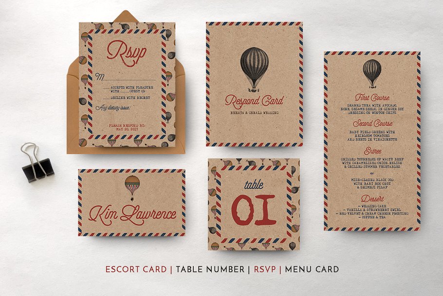 复古怀旧风格旅行婚礼设计物料素材 Vintage Travel Wedding Suite插图(3)