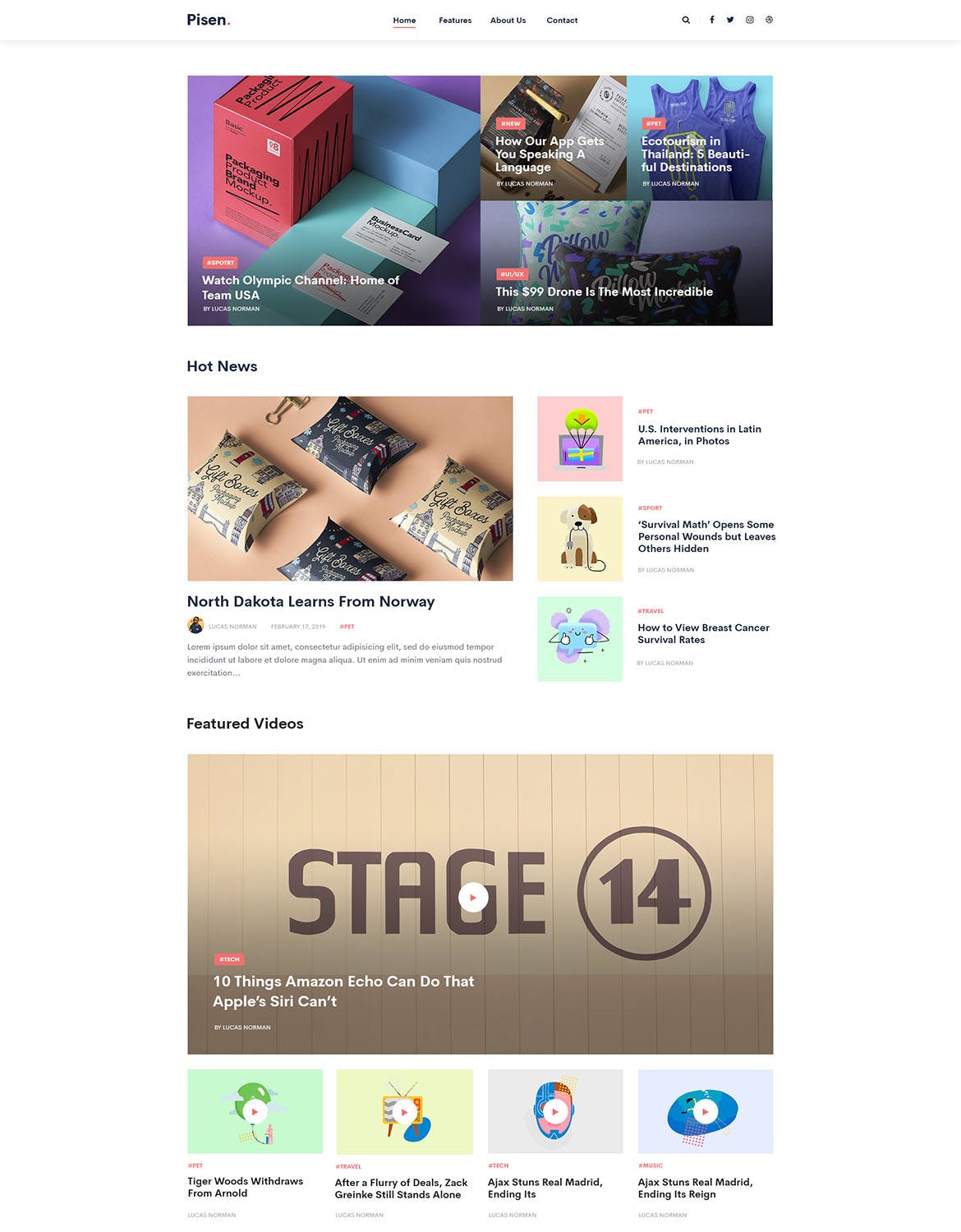 极简多图博客设计PSD模板 Pisen | Minimalist Blog PSD Template插图(4)