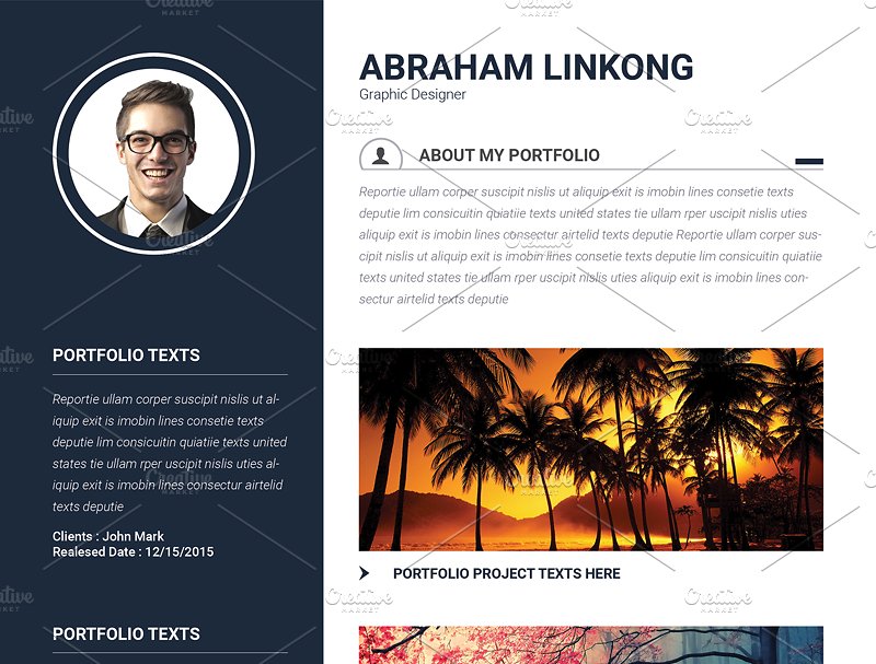 经典实用个人简历表设计模板 Modern Resume 3 Pages插图(4)