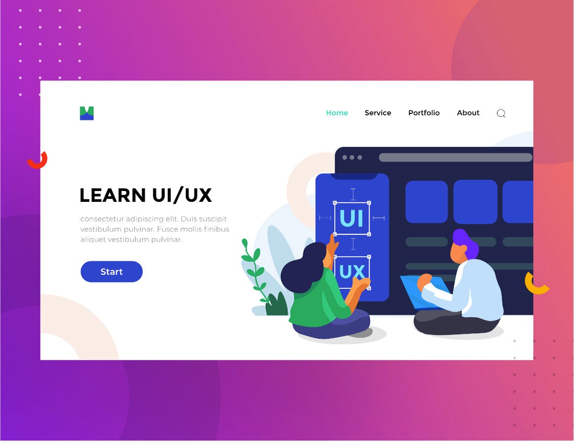 UI/UX设计主题矢量插画素材 UI/UX illustration插图(1)