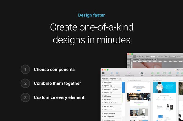 100+精制UI组件和13个网站模板[PSD, SKETCH] Module 02: Layouts插图(5)