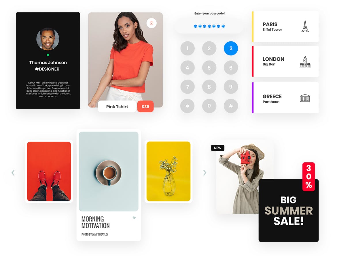 100个APP＆Web原型UI界面设计元素下载 Web Elements插图(13)