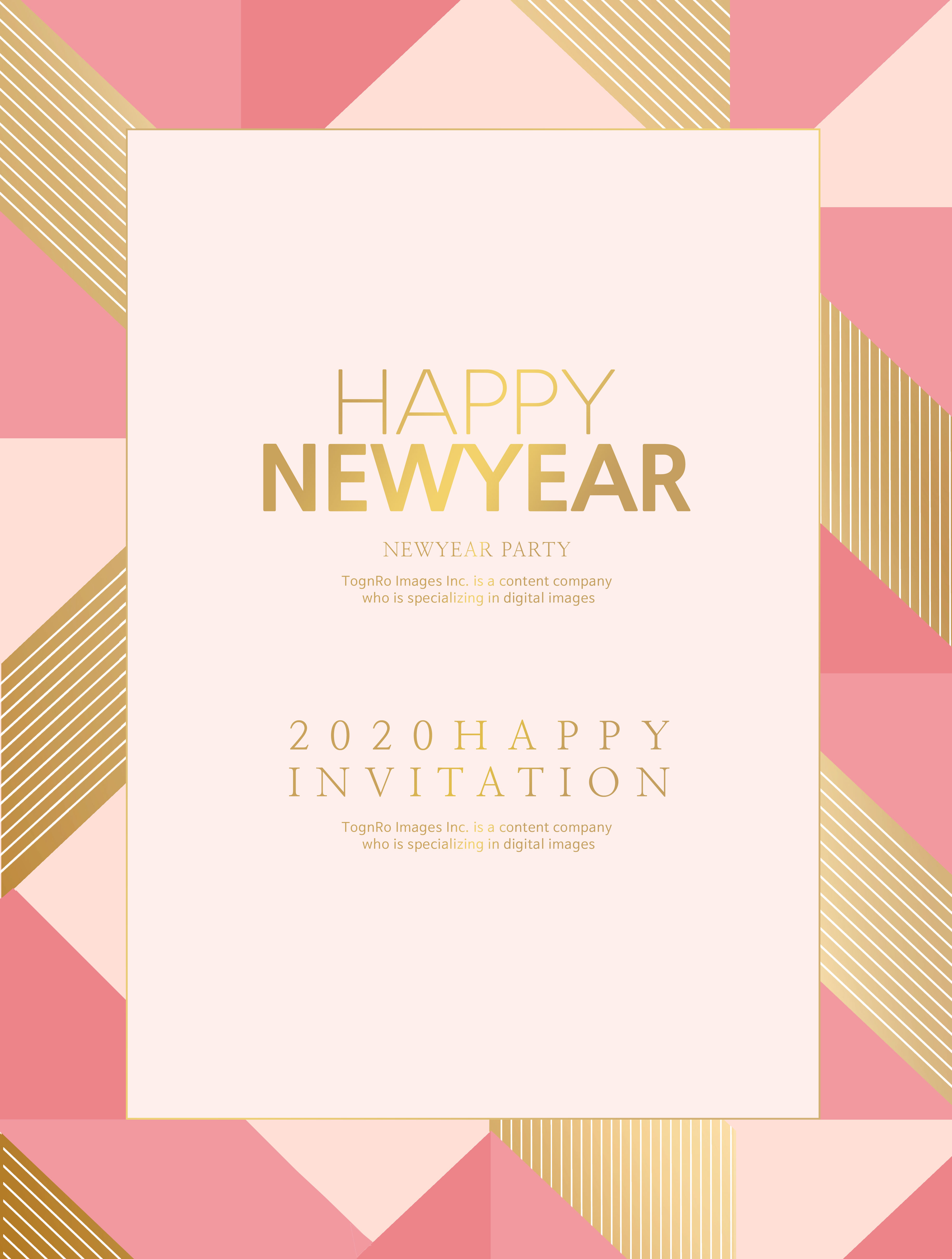 新年主题派对活动邀请函设计模板[PSD]插图