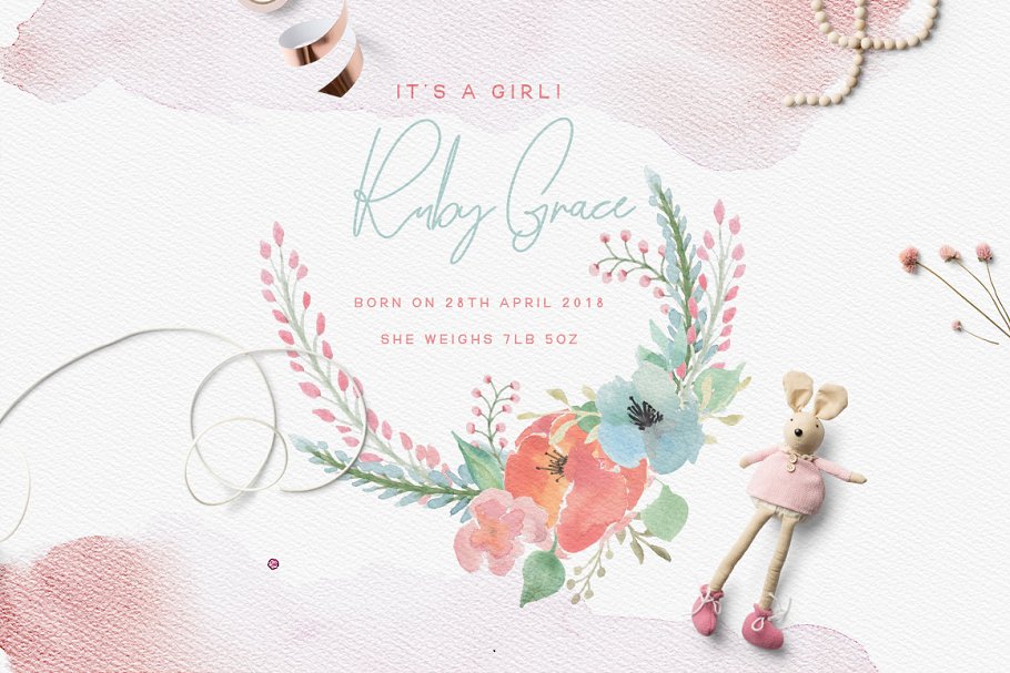 春天主题水彩剪贴画合集 Spring Watercolor Clipart Set插图(2)