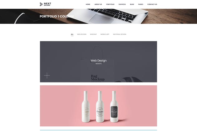 数字工作室&创意设计服务机构网站设计PSD模板 Digital Studio & Design Agency Portfolio Template插图(6)