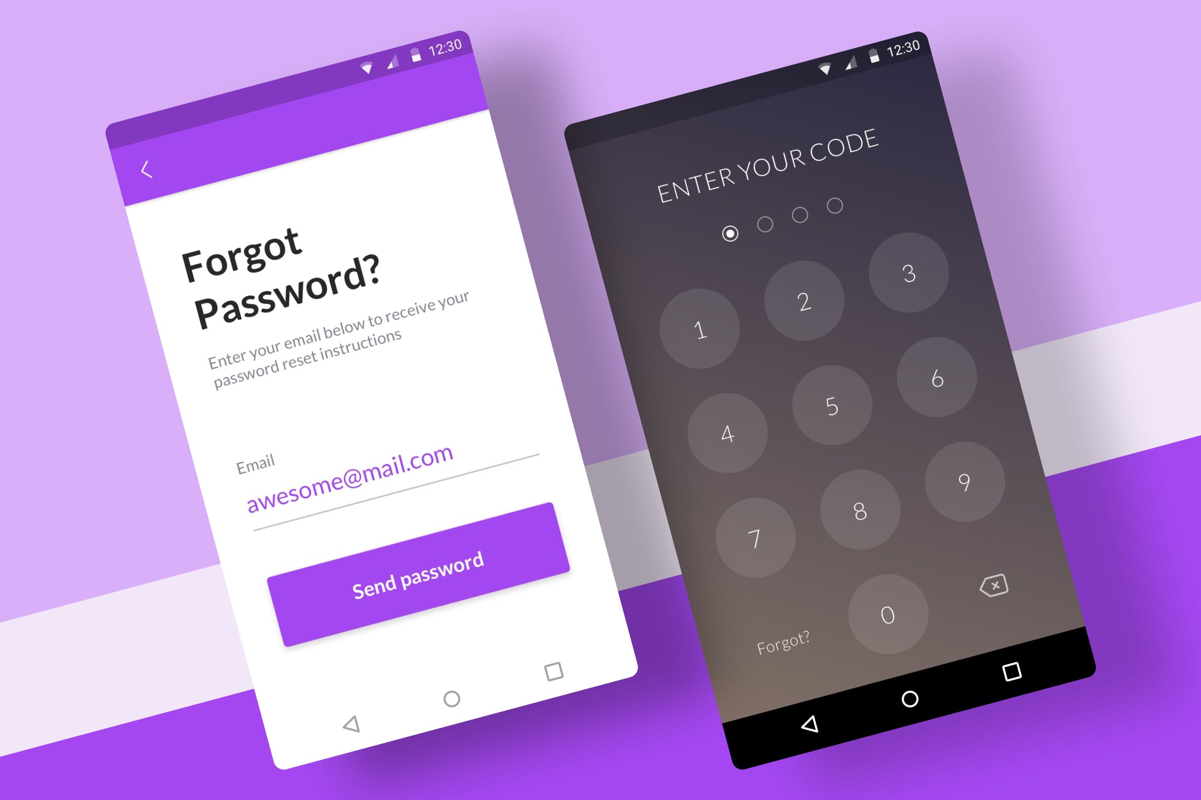 超级简约Android平台应用账号登录界面设计模板 Login App – Android插图