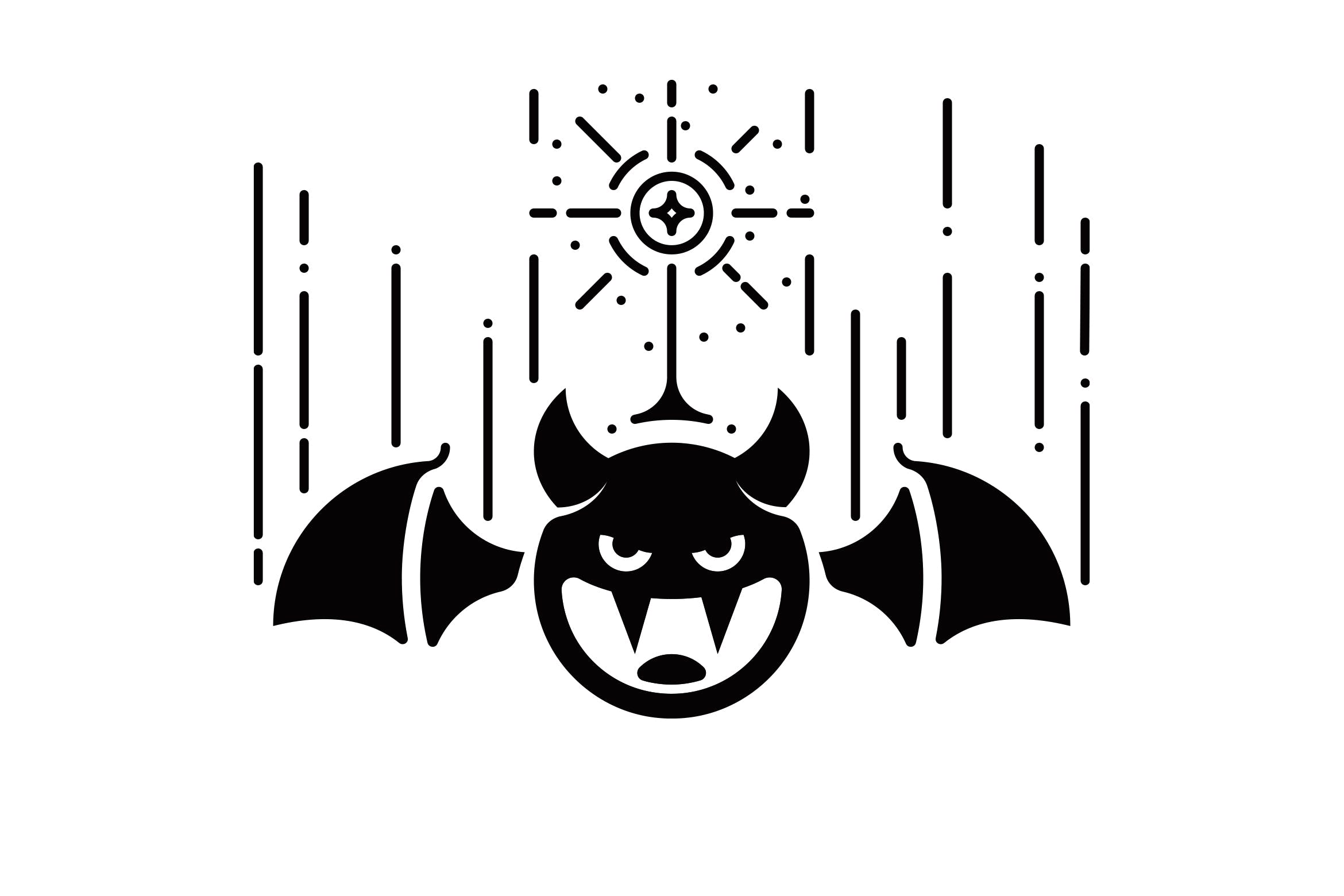 吸血鬼黑白手绘插画素材 Bloodsucking monster illustration插图