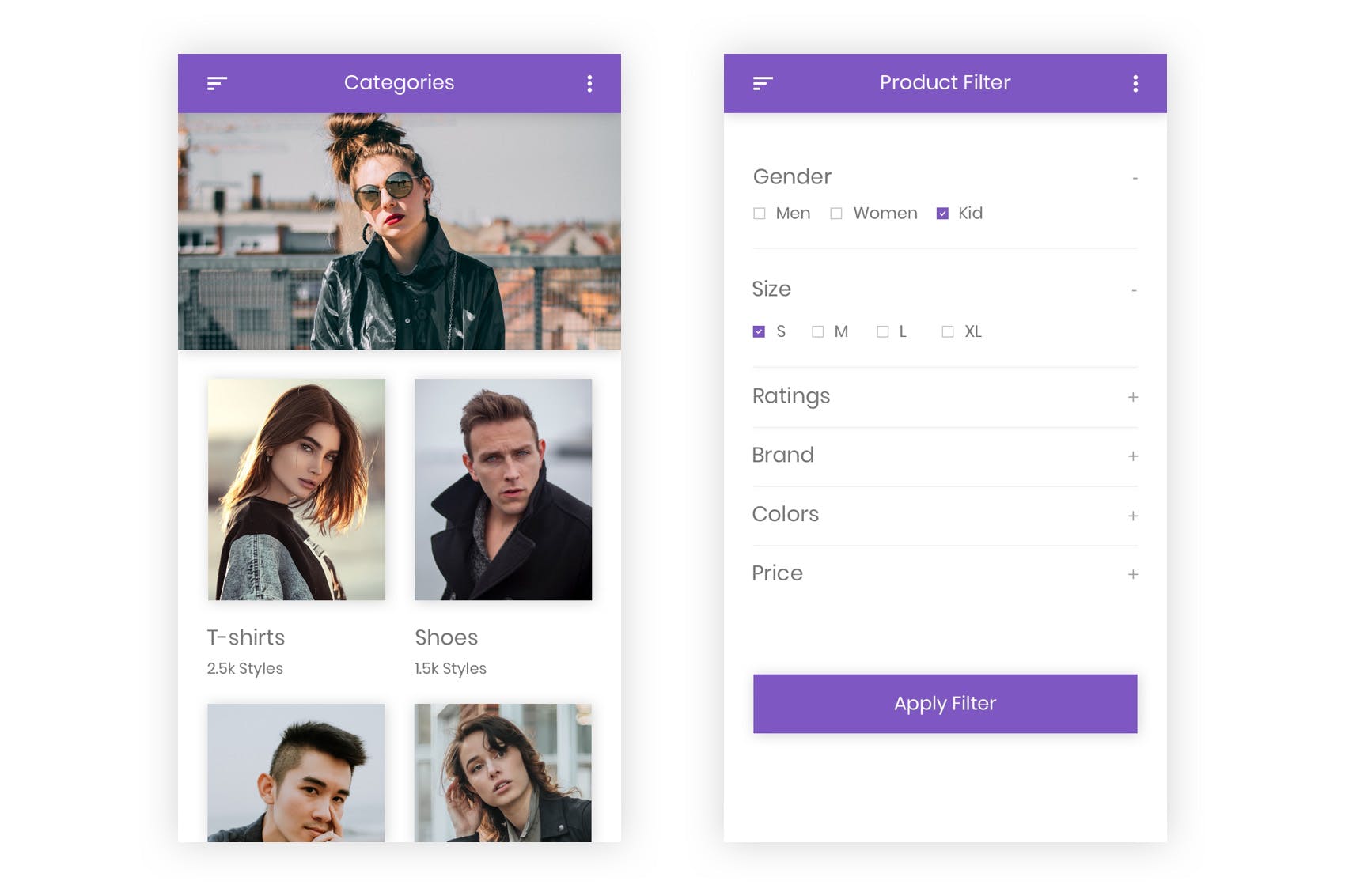 时尚服饰电商APP应用UI设计素材库精选套件 Fashion – Ecommerce Shopping App Adobe Illustrator插图(6)