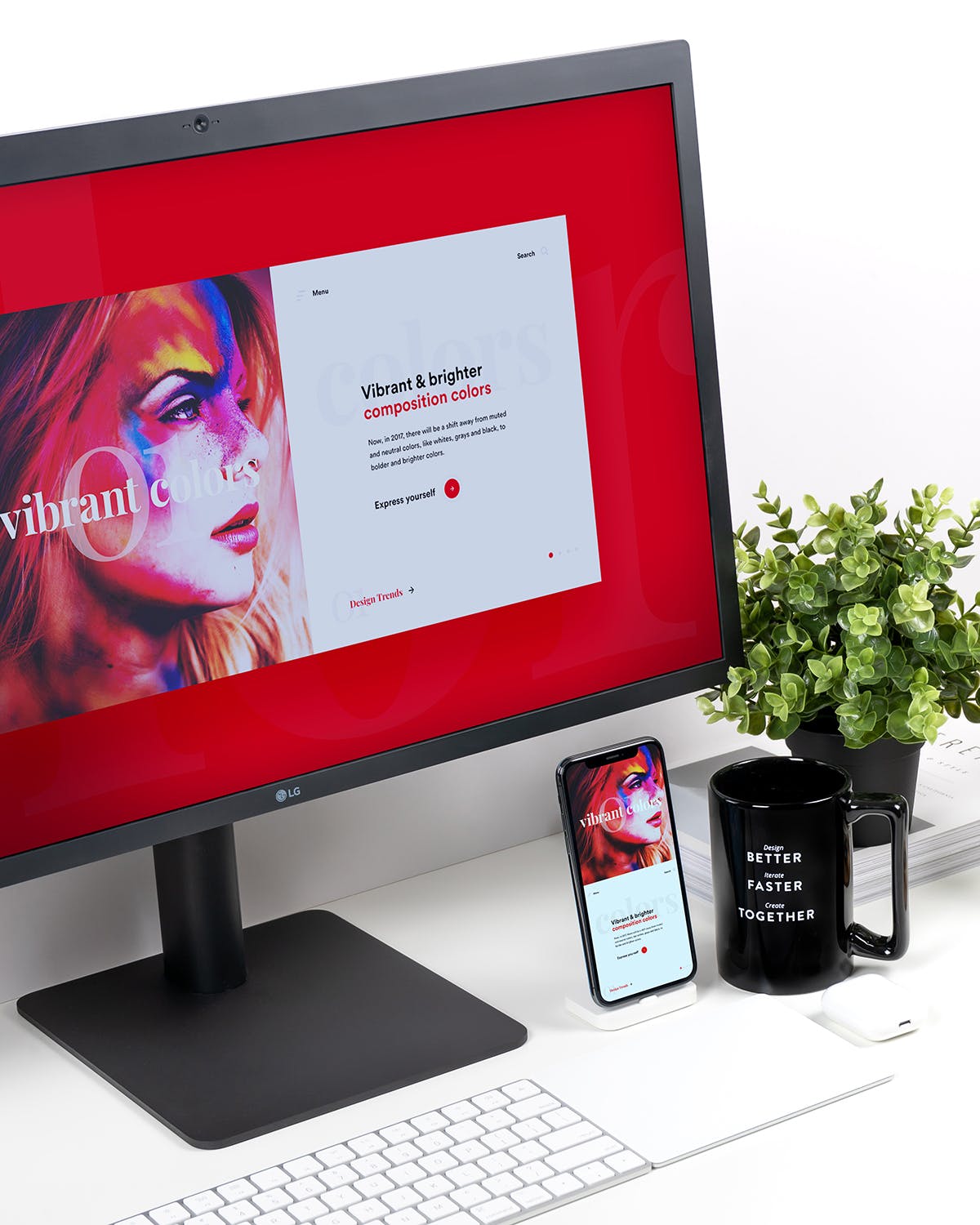 响应式UX设计作品展示素材库精选样机模板 Mobile app Mock Up插图(1)