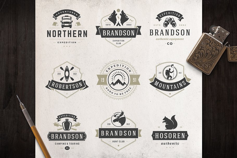 280个户外品牌Logo标志和徽章模板 280 Outdoor logos and badges插图(75)
