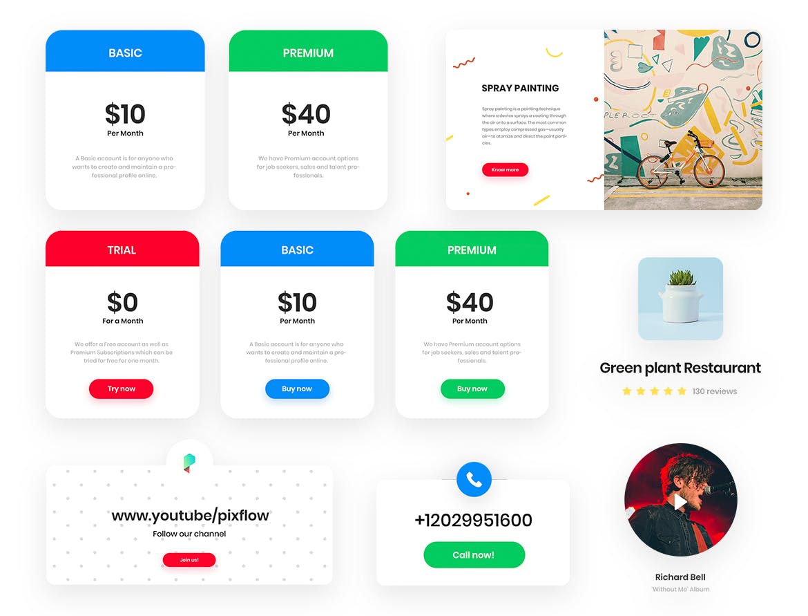 100个APP＆Web原型UI界面设计元素下载 Web Elements插图(11)