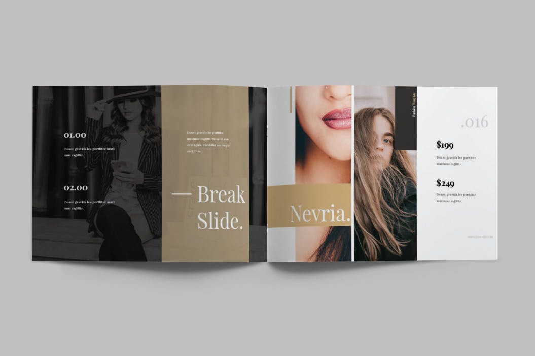 A5横版产品目录Lookbook设计InDesign模板 NEVRIA – A5 Landscape Lookbook template插图(8)