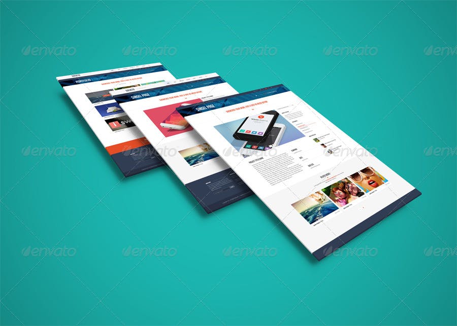 网站界面设计截图3D预览样机模板v3 3D Web Presentation Mockup (V3)插图(6)