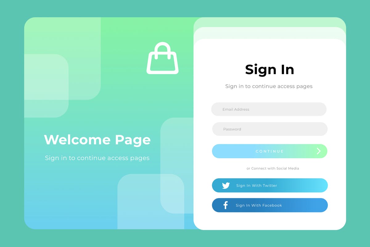 清新简约网站用户登陆界面UI设计v5 Login Page Screen 05插图