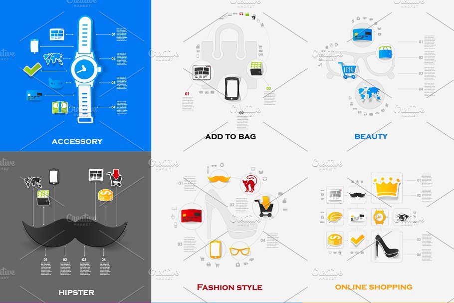 48个时尚购物信息图 48 FASHION&SHOPPING infographics插图(1)