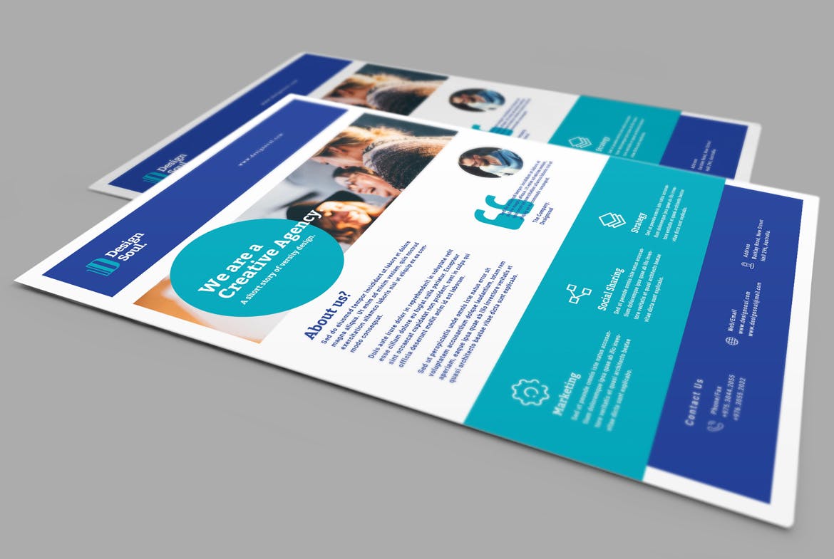 创意代理公司简介宣传单设计模板 Corporate Flyer插图(1)