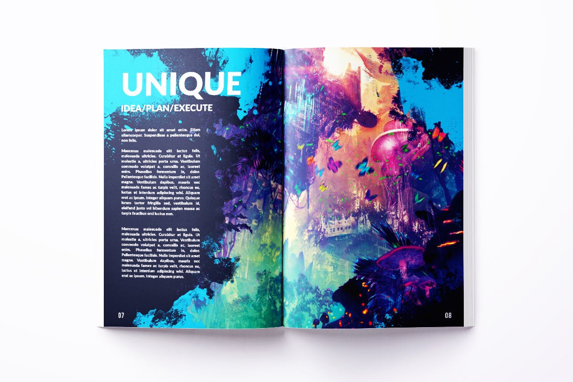 A4和美国信纸尺寸艺术家作品集画册设计模板 Bifold Artist Portfolio A4 & US Letter插图(5)