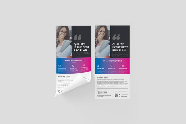 公司宣传DL传单设计PSD模板 Corporate DL Flyer插图(2)