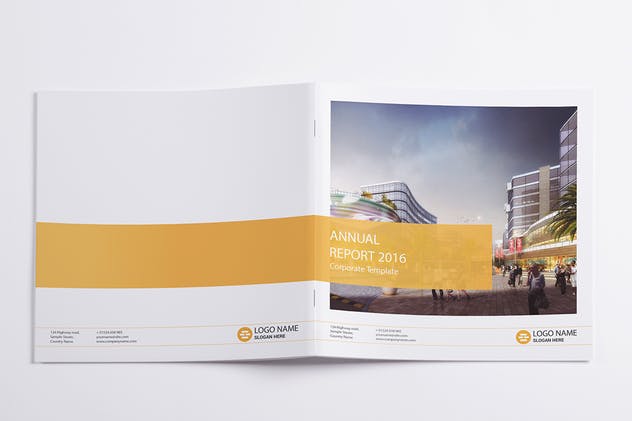 方形杂志封面&排版设计效果图样机素材库精选模板 Photorealistic Square Magazine Mock-up’s插图(7)