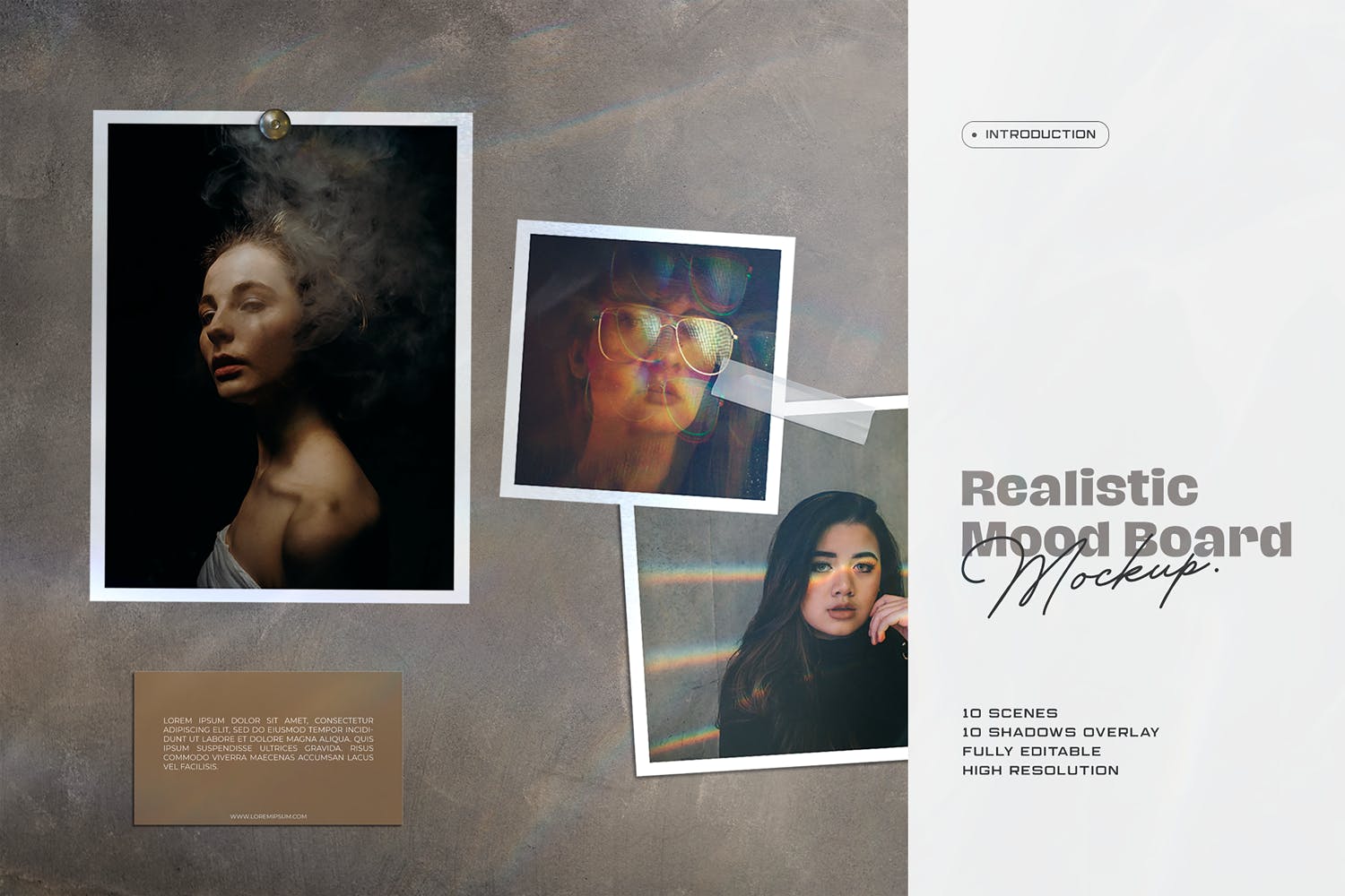 10种风格作品集情绪板展示样机素材库精选PSD模板 Moodboard Mockup Kit插图