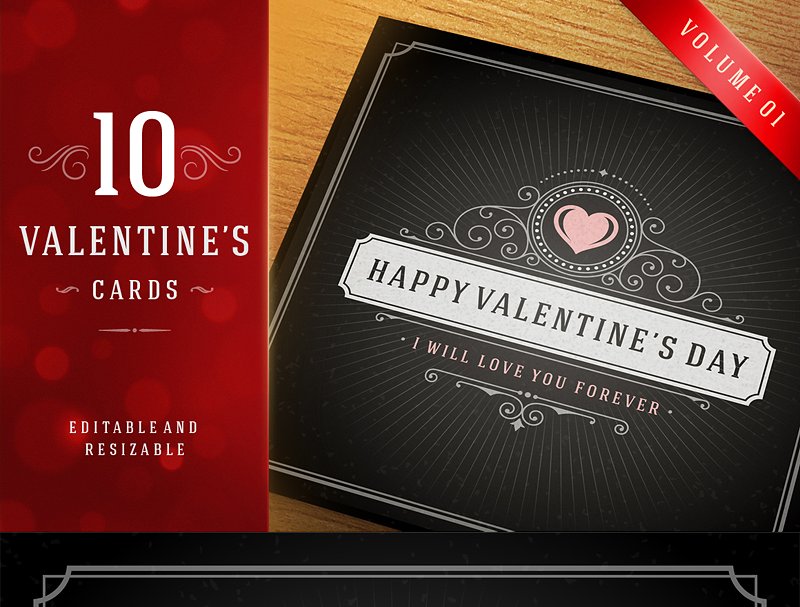 情人节主题矢量设计素材包 Valentine’s Day Bundle插图(7)