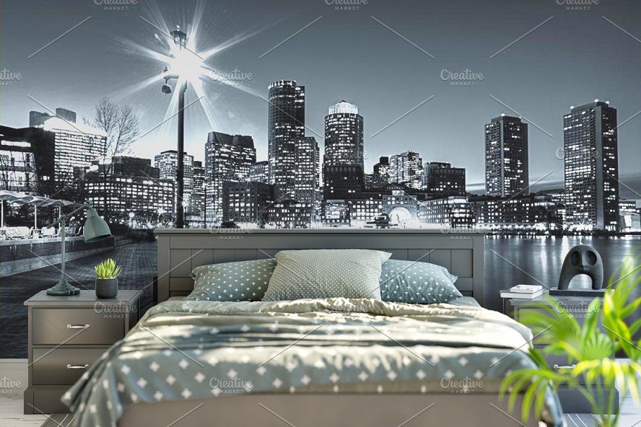 客厅卧室墙纸&相框画框样机模板合集 Interior Wall & Frames Mockup – 2插图(27)