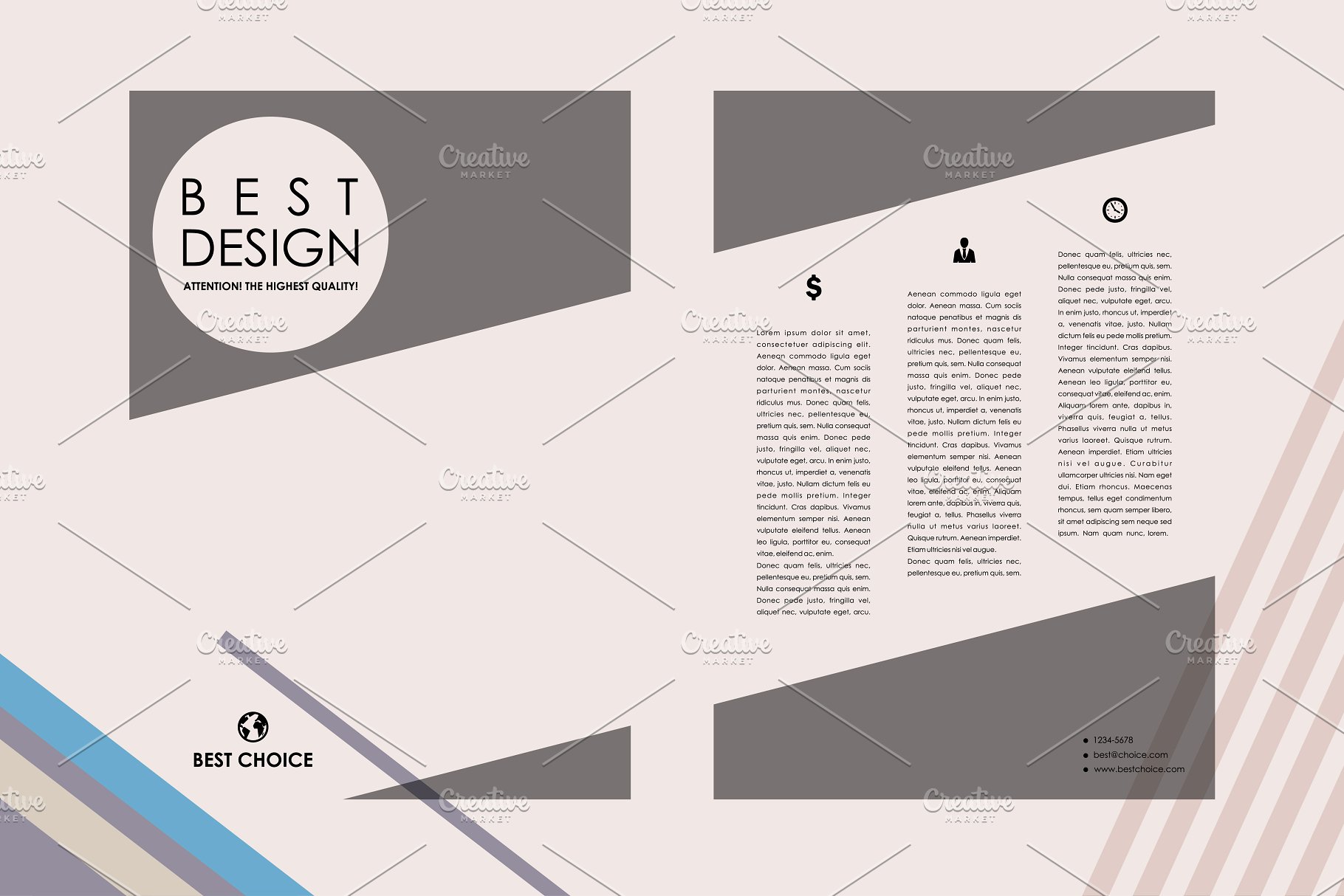 简约小册子模板 Set of Beautiful Brochures插图(3)