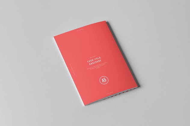 四折页A5规格画册传单样机模板 Four-Fold A5 Brochure Mock-up插图(3)