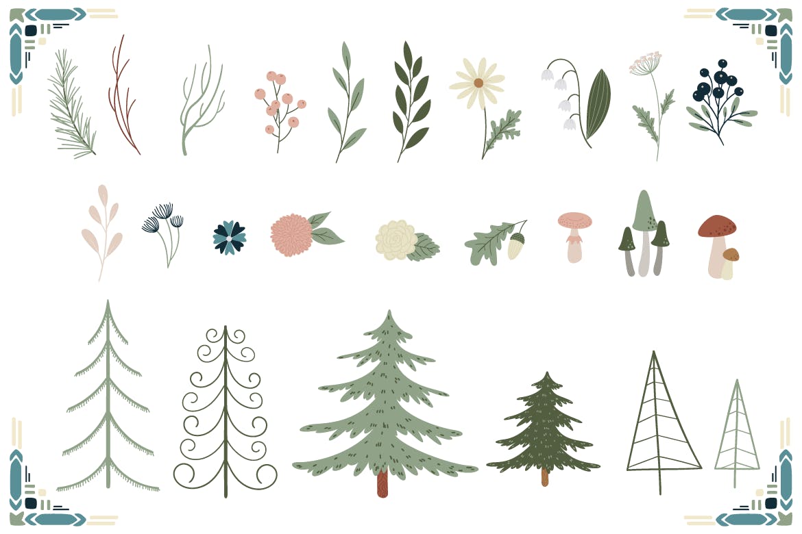 可爱卡通人物维京人水彩手绘图形集 Cute Vikings插图(3)