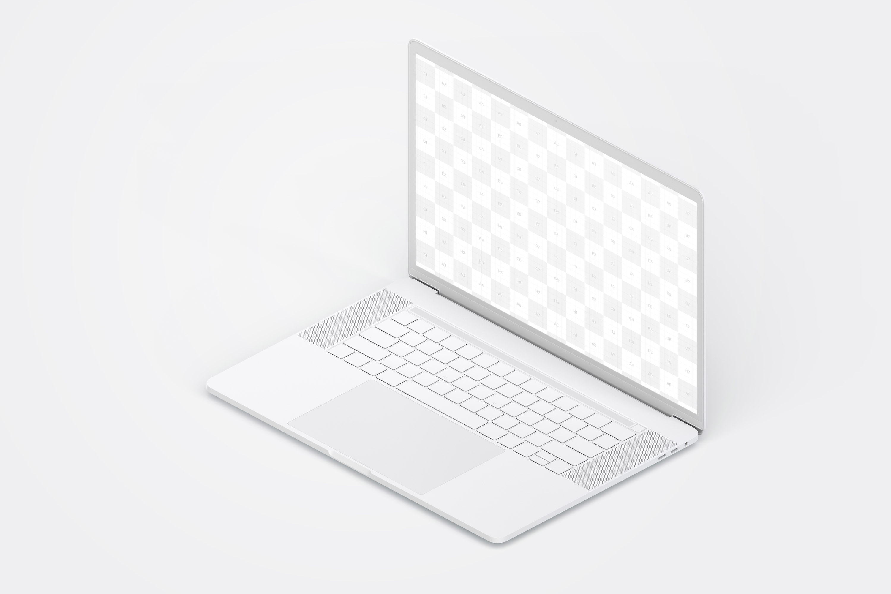 MacBook Pro笔记本电脑设计效果演示右视图样机 Clay MacBook Pro 15" with Touch Bar, Right Isometric View Mockup插图(1)