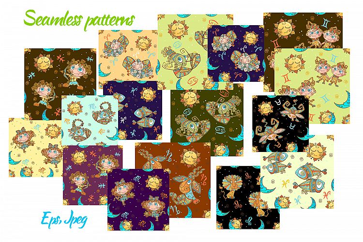 创意可爱风格十二星座插画合集插图(7)