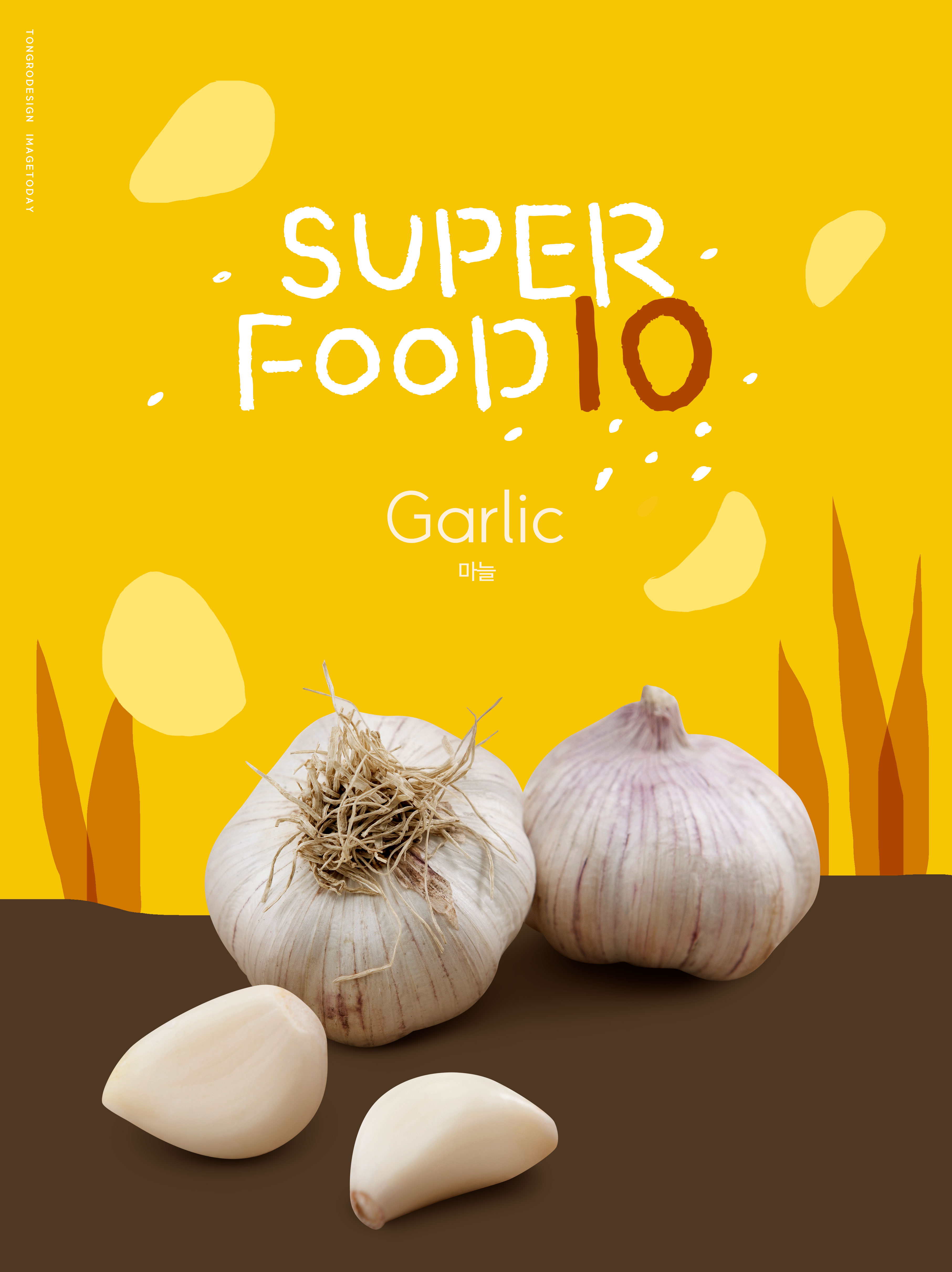 大蒜葱蒜类蔬菜食品宣传海报模板插图