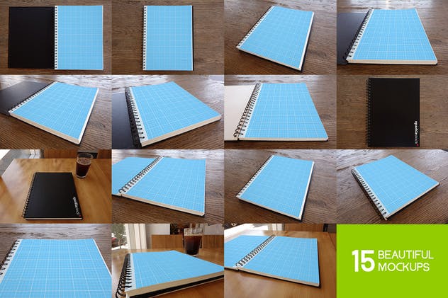 活页艺术素描本样机模板 15 Sketchbook Mockups插图(1)