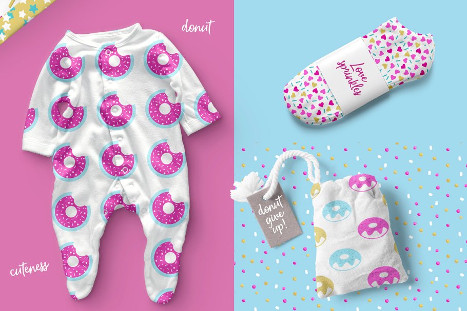 多彩糖粒和甜甜圈图案纹理 Sprinkles & Donuts Patterns插图(3)