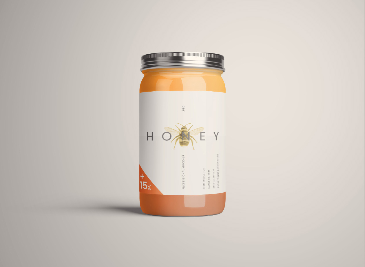 食品玻璃罐外观设计样机PSD模板 Standard Glass Jar Mockups插图(5)