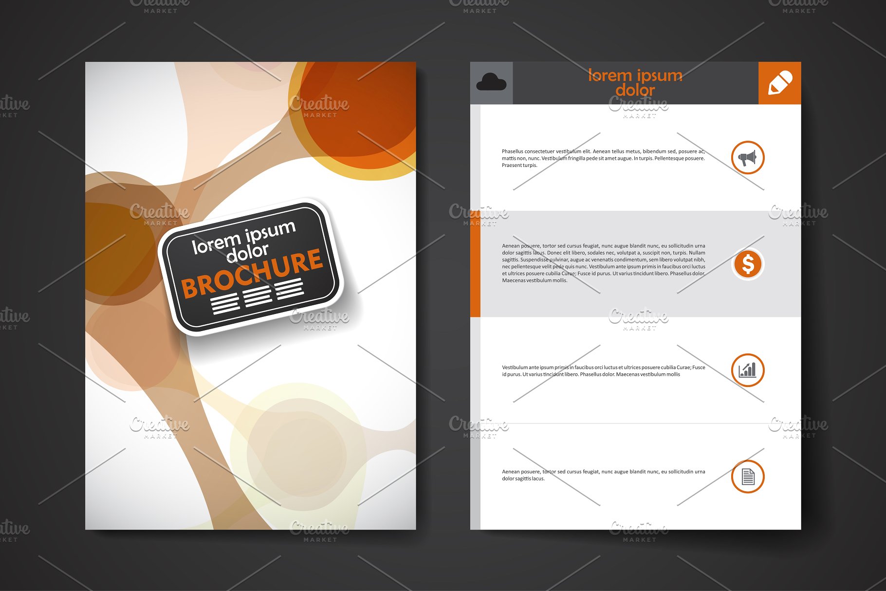 抽象分子结构画册手册模板 Set of brochures in molecule style插图(2)