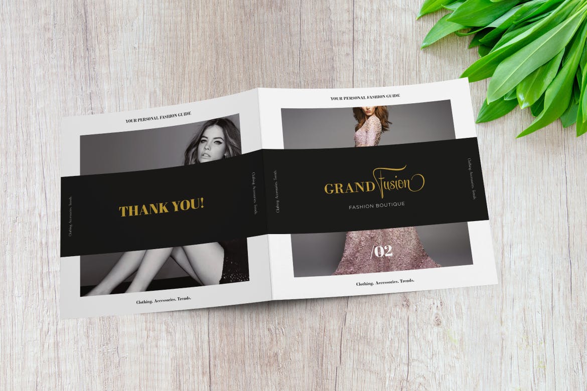 方形传单内页版式设计样机模板 Square Leaflet Mockup插图(5)