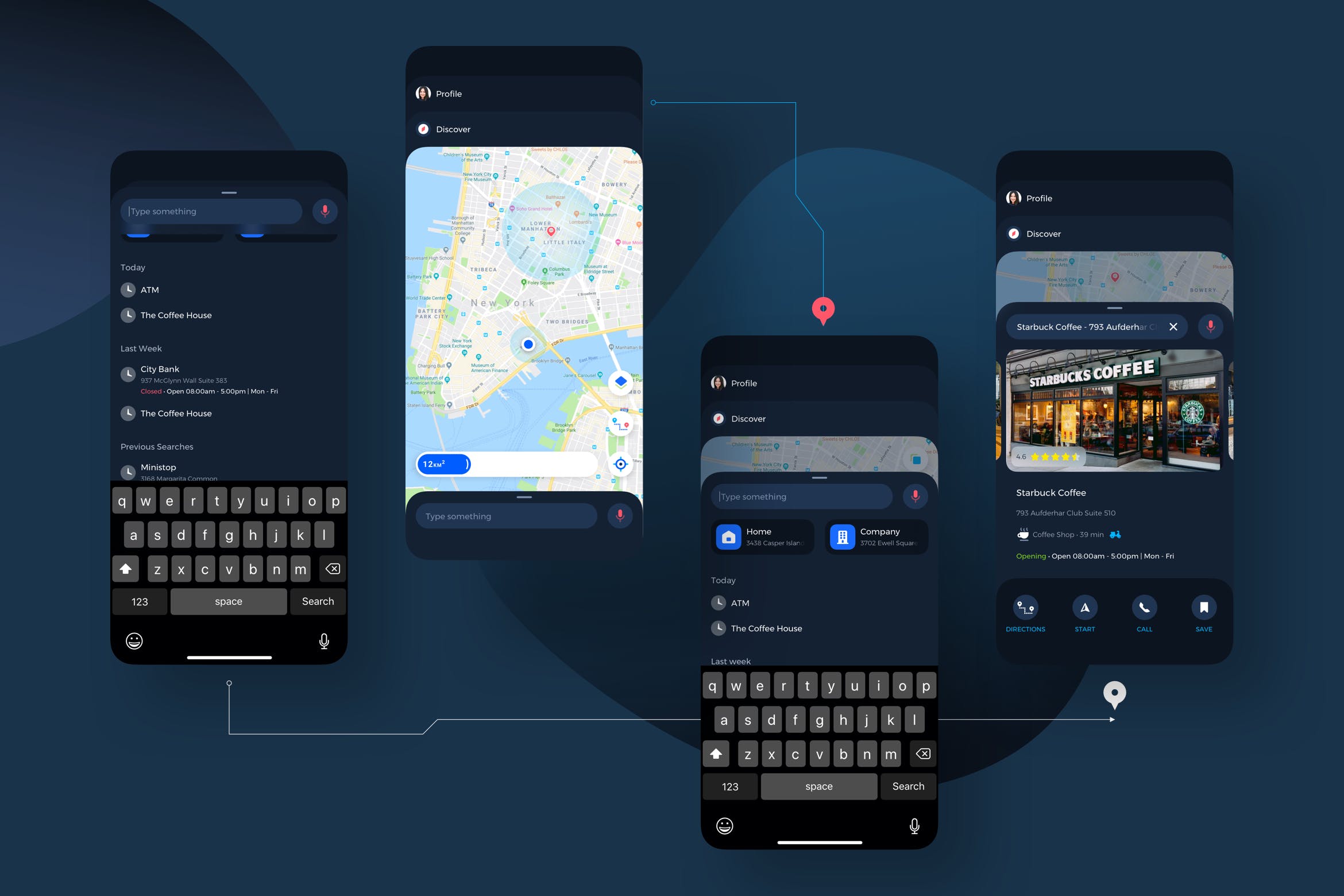导航地图APP用户界面UI设计模板 Navigation Map UI Kit – TH插图