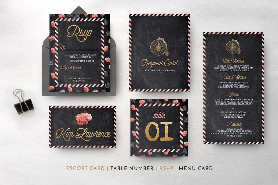 复古怀旧风格旅行婚礼设计物料素材 Vintage Travel Wedding Suite插图(18)