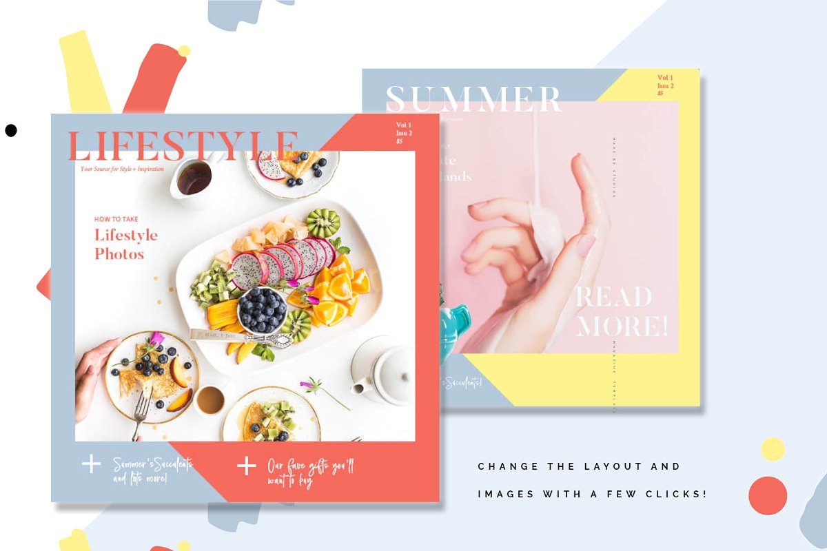 时尚生活方式方形杂志画册模板插图(5)