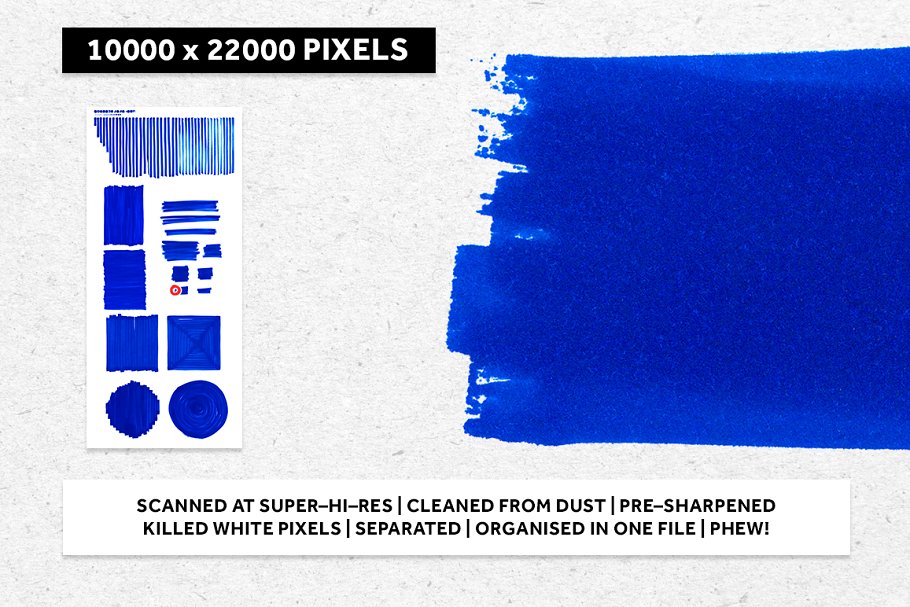 蓝色记号笔笔画纹理 TRUE BLUE MARKER TEXTURES插图(2)