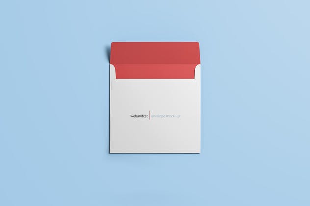 方形信封设计图样机素材库精选模板 Square Envelope Mock-up插图(7)