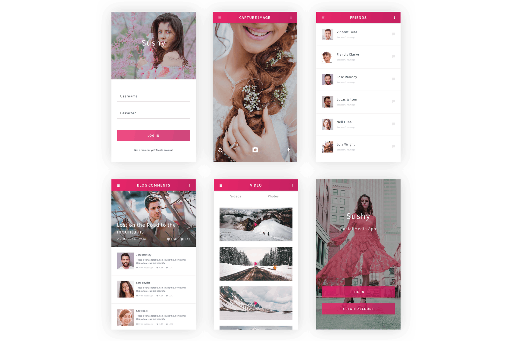 社交媒体&社交分享主题APP应用SKETCH设计套件 Sushy – Social Media Ui Kit for Sketch App插图(7)